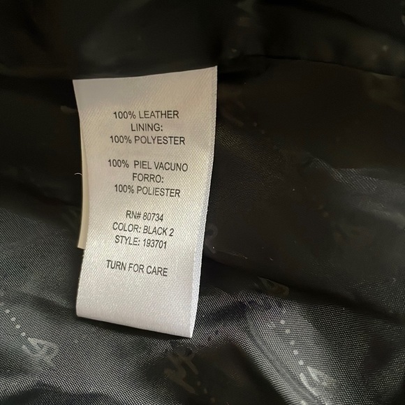 TEX by MaxAzria black leather bomber jacket, size S - Picture 5 of 7